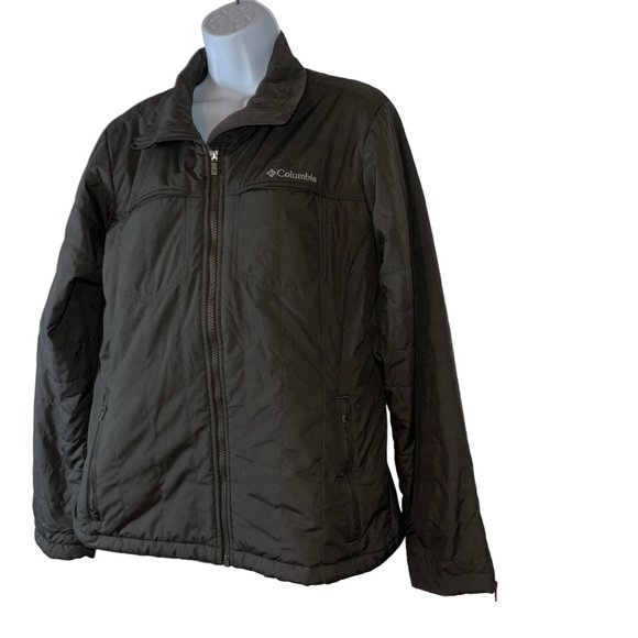 Columbia Lightweight Jacket Womens L Gray Quilted Zipper Pockets Embroidered - Picture 5 of 10